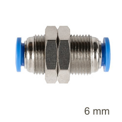 Metal Bulkhead Str. Connector 6mm