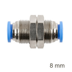 Metal Bulkhead Str. Connector 8mm