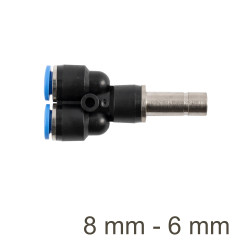 Red. Insert Y-joint Pu 8mm - 6mm