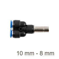 Red. Insert Y-joint Pu 10mm - 8mm