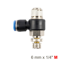 Flow Control Swiv. Elbow Pu 6mm X 1/4' M