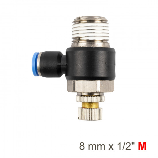 Flow Control Swiv. Elbow Pu 8mm X 1/2' M Flow Control Swiv. Elbow Pu 8mm X 1/2' M