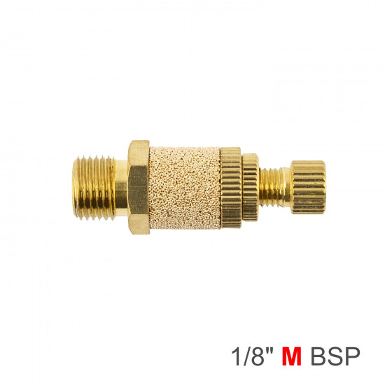 Flow Control Silencer Brass 1/8' M Flow Control Silencer Brass 1/8' M
