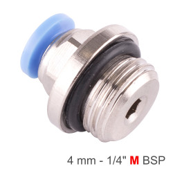 Pu Fitting Str. Stud W/o-ring 4mm-1/4' M