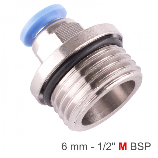 Pu Fitting Str. Stud W/o-ring 6mm-1/2' M Pu Fitting Str. Stud W/o-ring 6mm-1/2' M