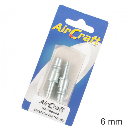 Connector Aro Type 6mm Hosetail 2pc Pack Connector Aro Type 6mm Hosetail 2pc Pack