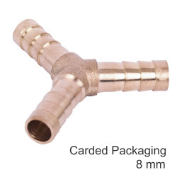 Y Type Hose Connector 8mm 1pce Blister