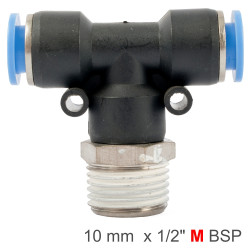 Pu Hose Fitting Tee 10mm-1/2 M