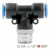 Pu Hose Fitting Tee 12mm-1/2 M