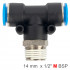 Pu Hose Fitting Tee 14mm-1/2 M