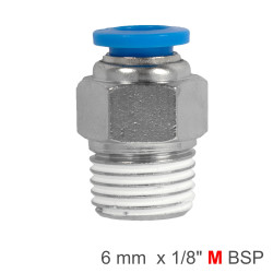 Pu Hose Fitting Straight Stud 6mm-1/8 M