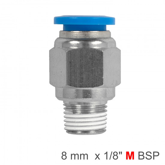 Pu Hose Fitting Straight Stud 8mm-1/8 M Pu Hose Fitting Straight Stud 8mm-1/8 M