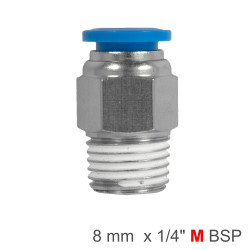 Pu Hose Fitting Straight Stud 8mm-1/4 M