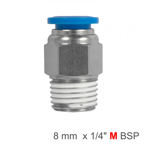 Pu Hose Fitting Straight Stud 8mm-1/4 M Pu Hose Fitting Straight Stud 8mm-1/4 M
