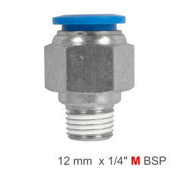 Pu Hose Fitting Straight Stud 12mm-1/4 M