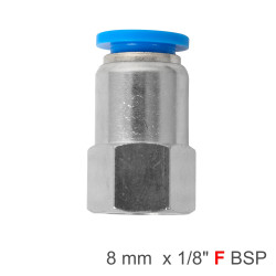 Pu Hose Fitting Straight Stud 8mm-1/8 F