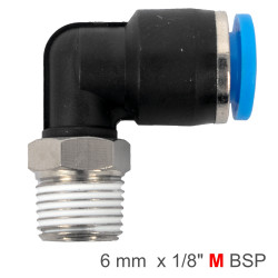 Elbow 6mm-1/8 M Pu Hose Fitting