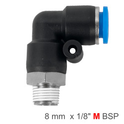 Elbow 8mm-1/8 M Pu Hose Fitting