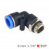 Elbow W/o-ring 8mm-1/4 M Pu Hose Fitting