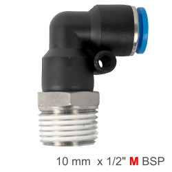 Pu Hose Fitting Elbow 10mm-1/2 M
