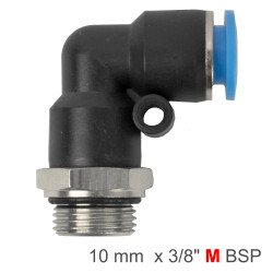Pu Hose Fitting Elbow W/o-ring 10mm-3/8 M