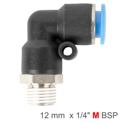 Elbow 12mm-1/4 M Pu Hose Fitting