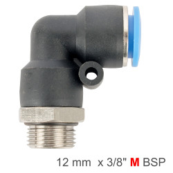 Elbow W/o-ring 12mm-3/8 M Pu Hose Fitting