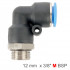 Elbow W/o-ring 12mm-3/8 M Pu Hose Fitting