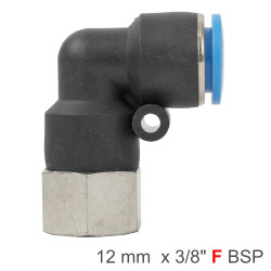 Pu Hose Fitting Elbow 12mm-3/8 F