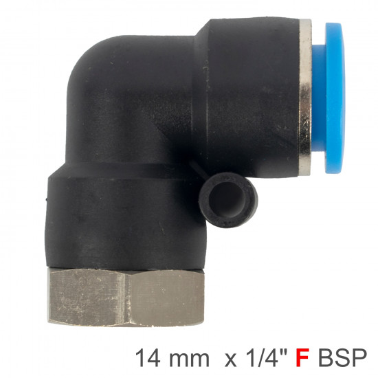 Pu Hose Fitting Elbow 14mm-1/4 F Pu Hose Fitting Elbow 14mm-1/4 F