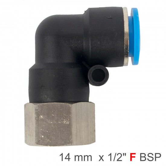 Pu Hose Fitting Elbow 14mm-1/2 F Pu Hose Fitting Elbow 14mm-1/2 F