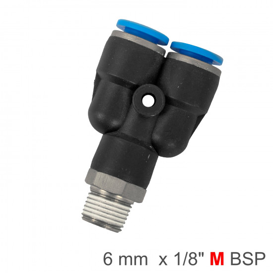 Pu Hose Fitting Y Joint 6mm-1/8 M Pu Hose Fitting Y Joint 6mm-1/8 M