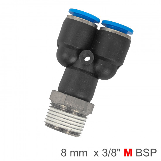 Pu Hose Fitting Y Joint 8mm-3/8 M Pu Hose Fitting Y Joint 8mm-3/8 M
