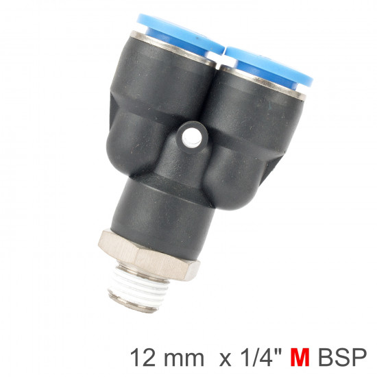 Pu Hose Fitting Y Joint 12mm-1/4 M