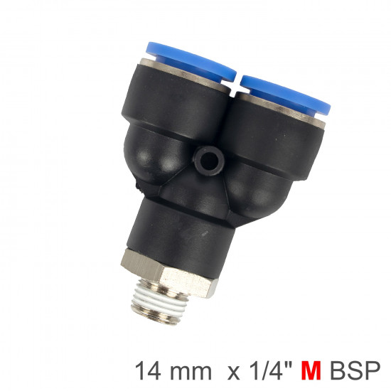 Pu Hose Fitting Y Joint 14mm-1/4 M Pu Hose Fitting Y Joint 14mm-1/4 M