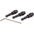 Drill Bit Adaptor Set 3pc 3.4.5mm Fem Rnd- Grub Screw Type 1/4'm Hex S