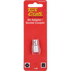 Socket Adaptor Coupler 1/4'f Sq X 1/4'f Hex Carded