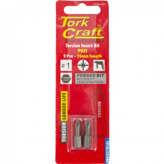 Pozi.1 X 25mm Ins.bit 2/card Pozi.1 X 25mm Ins.bit 2/card