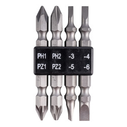 4pc 65mm Double End Bit Set Pz/ph/sl
