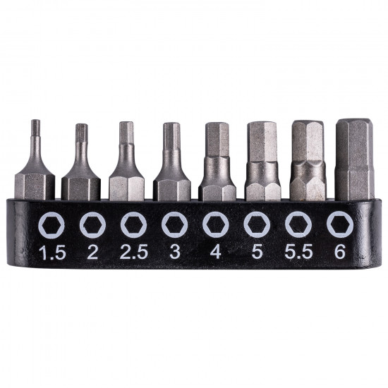Insert Bit Set 8pce Hex H1.5 - H6 25mm Allen Size1.5 2 2.5 3 4 5 5.5 6 Insert Bit Set 8pce Hex H1.5 - H6 25mm Allen Size1.5 2 2.5 3 4 5 5.5 6