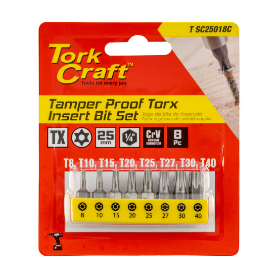 Insert Bit Set 8pce Torx Tamper Resistant Tx 8 10 15 20 25 27 30 40 Insert Bit Set 8pce Torx Tamper Resistant Tx 8 10 15 20 25 27 30 40