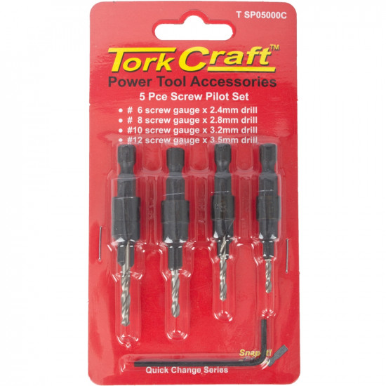 Screw Pilot Set 5pce Carded Screw Pilot Set 5pce Carded