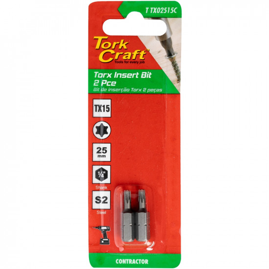 Torx Tx 15 Classic Power Bit 25mm 2pc Carded Torx Tx 15 Classic Power Bit 25mm 2pc Carded