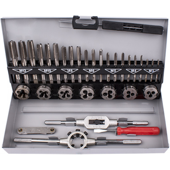 Tap And Die Set 32pce 3-12mm Hss In Steel Case Tap And Die Set 32pce 3-12mm Hss In Steel Case