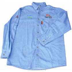 Vermont Mens Long Sleeved Denim Shirt Stone Washed Xl