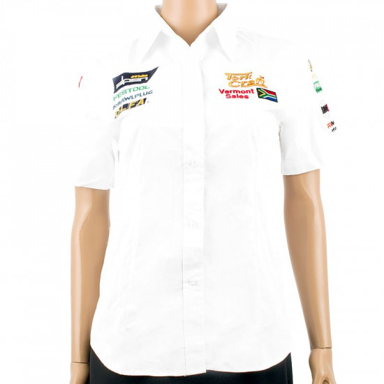 Ladies Blouse - White 3/4 - Medium
