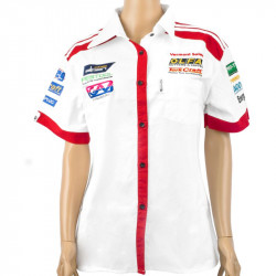 Vermont Ladies - White/red Cotton Shirt - Small