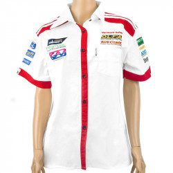 Vermont Ladies - White/red Cotton Shirt - Large