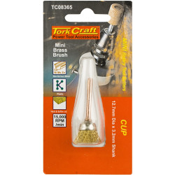 Mini Brass Brush 12.7mm Cup 3.2mm Shank