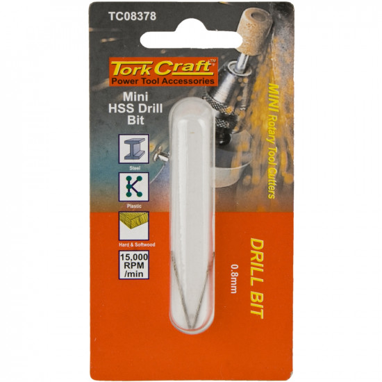 Mini Hss Drill Bit 0.8mm 2pc Mini Hss Drill Bit 0.8mm 2pc